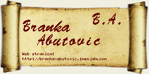 Branka Abutović vizit kartica